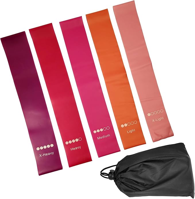 5 Pack Resistance Bands for Working Out, Pilates Yoga Stretch Loop Bands for Fitness, Booty Hip Circle or Fitness Circles for Squats & Glute Workouts