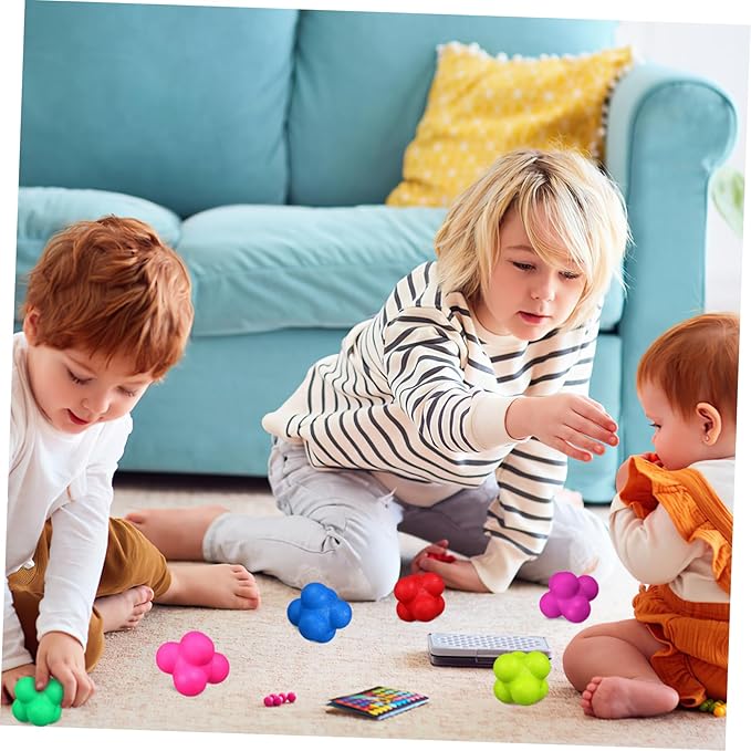 Totority 6pcs Agility Balls Bright Reaction Balls Hexagonal Reflex Training Toys Goalkeeper Training Equipment