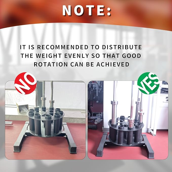 Olympic Barbell Holder Barbell Storage Olympic Bar Holder, Fit for 2" Olympic Bars, 360-degree Rotation Weight Bar Holder Home Gym Organizer