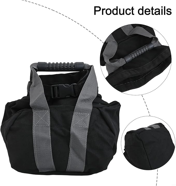 Adjustable Sandbag for Fitness and Yoga - Kettlebell Alternative Weight Training Sandbag with Handle, 0-35 lbs Capacity, Canvas For Home Gym Equipment for Strength Training and