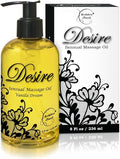 Desire Sensual Massage Oil for Date Night | Best Massage Oil for Couples | Valentines Day Gifts for her | All Natural with Sweet Almond, Grapeseed & Jojoba for Smooth Glide 8oz