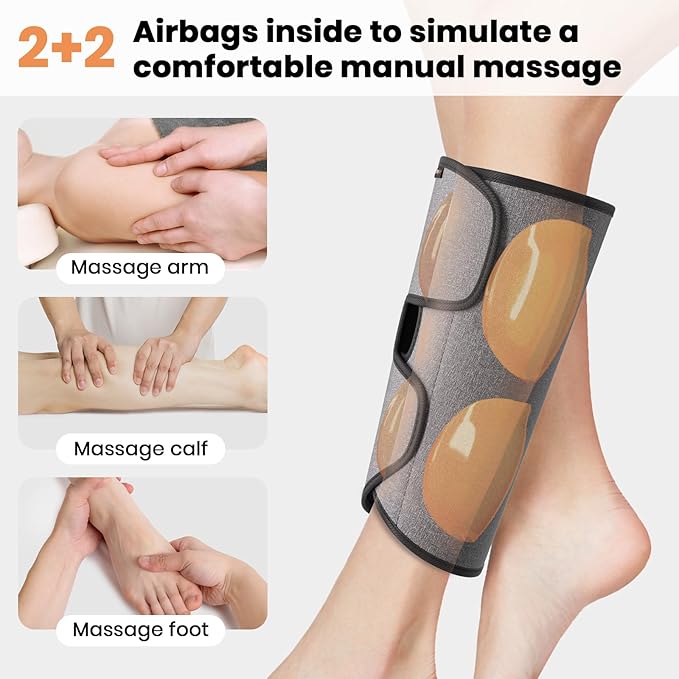 SHINE WELL Calf Massager for Circulation, Leg Compression Massager for Circulation and Pain Relief fsa with 3 Modes 3 Intensities 2 Timing, for Restless Legs Syndrome Relief