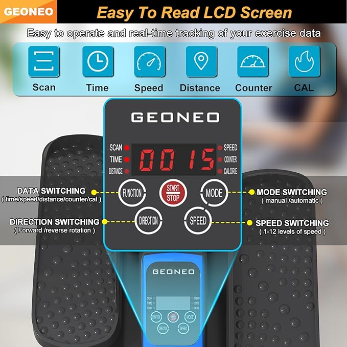 Under Desk Elliptical Machine, Electric Elliptical Exerciser for Senior, Quiet and Small Electric Seated Pedal Exerciser for Home with Remote Control and 12 Adjustable Speeds