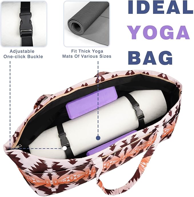 Yoga Mat Bag Yoga Mat Carrier with Shoes Compartment & Wet Pocket Pilates Bag with Zipper Pockets & Yoga Mat Holder Strap Yoga Bags and Carriers Fits All Your Stuff