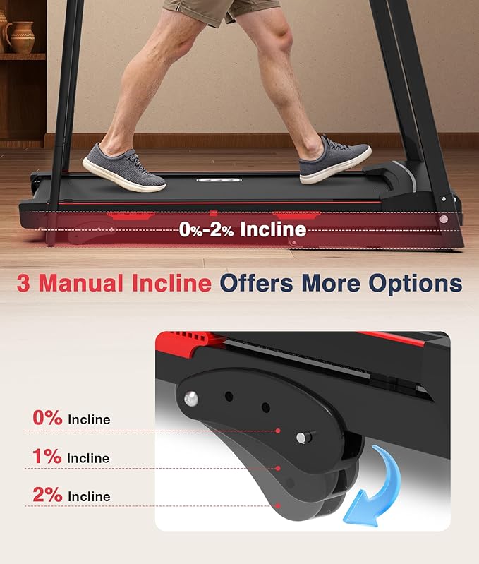 Redliro Walking Treadmill for Seniors Foldable - 400 Lb Capacity Senior Treadmill with Front & Long Handrails, 0%-2% Incline Home Recovery Fitness Exercise Machine for Elder, 47.6” Long Belt