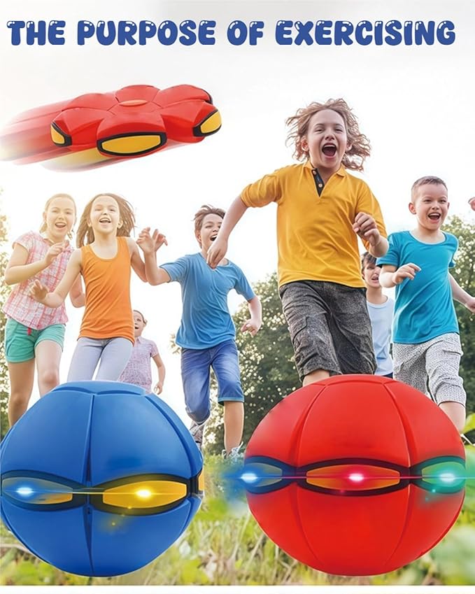 Magic Bouncing Ball, Children's Bouncing Ball, Automatic Rebound Double The Fun, Magics Flying Saucer (6 Light,Red)