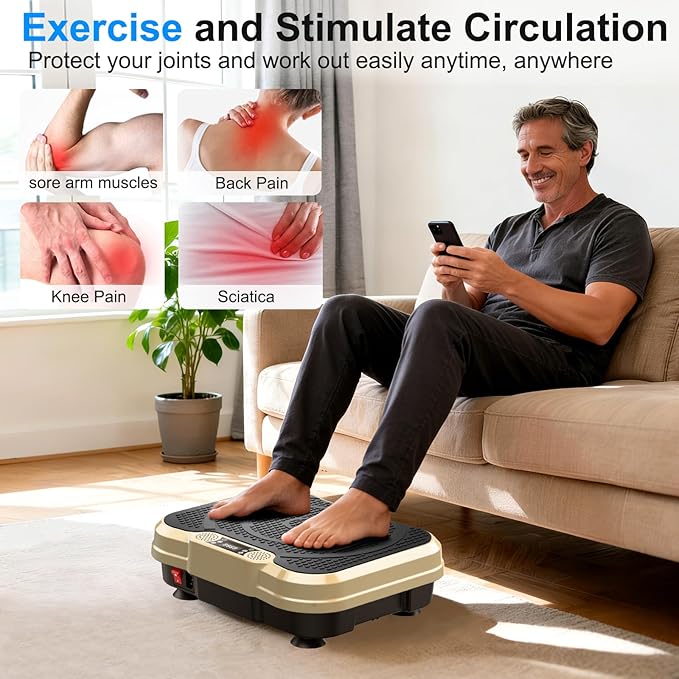Vibration Plate Exercise Machine,Vibration Plate for Lymphatic Drainage Power Vibration Plate Machine Support 450 Lbs 250 Adjustable Speeds,Vibrating Plate Shake Plate Weight Loss