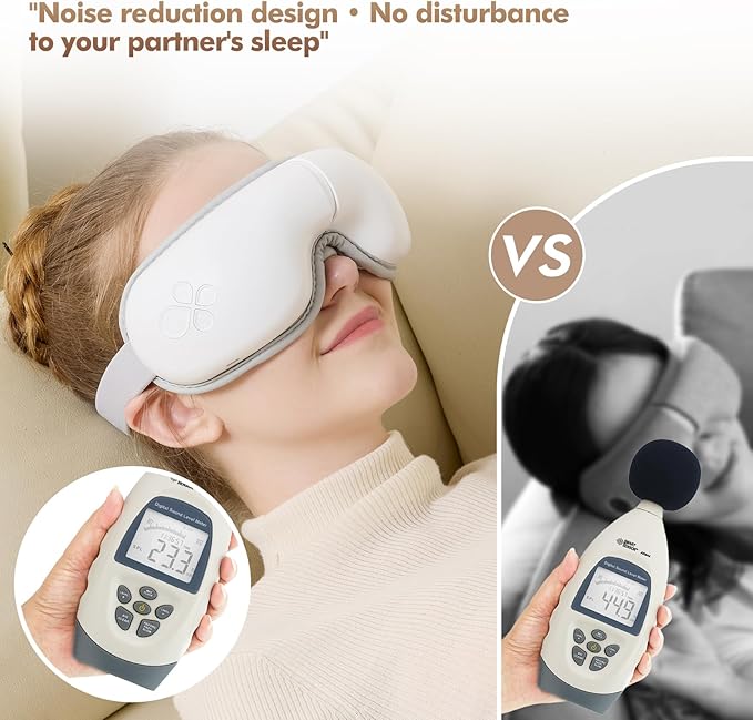 Eye Massager with Light-Blocking Design, 2026 Upgraded Eye Massager with Heat, 5 Modes & 180° Folding Design, Sleep Gift for Office, Travel, Home Use, Portable & Gifts for Women and Men