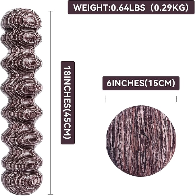High-Density Foam Roller for Deep Muscle Massage of Legs & Back, Releases Muscle Pain, Pilates Fitness Yoga Pillar （Purple Wave）