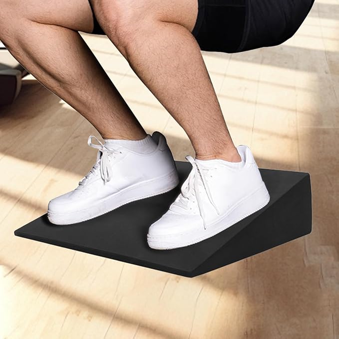 Squat Wedge - Non-slip Yoga Slant Board, High-Density Foam Stretching Equipment, Portable Professional Grade Workout Accessories For Men Women Improve Health, Black Calf Raise Block Leg Trainer