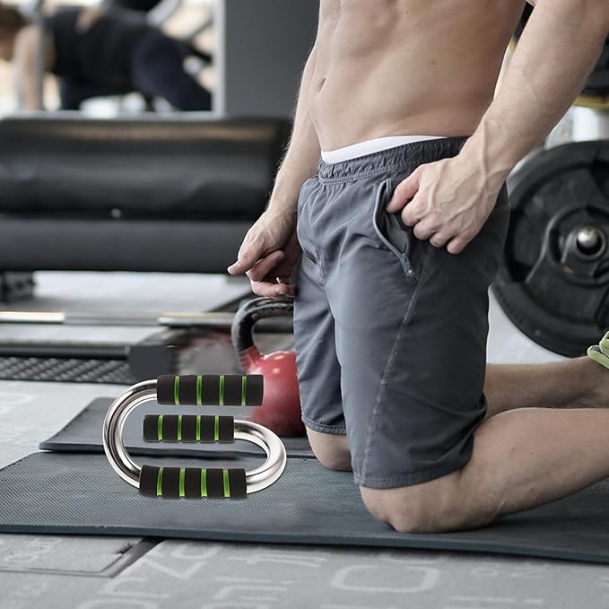 BESPORTBLE Push-up Bar and S-shaped Metal Stand for Home Fitness, Arm Strength Training Tool with Non-slip Grip, Portable Push-up Stand for Men and Women Workout Random Color