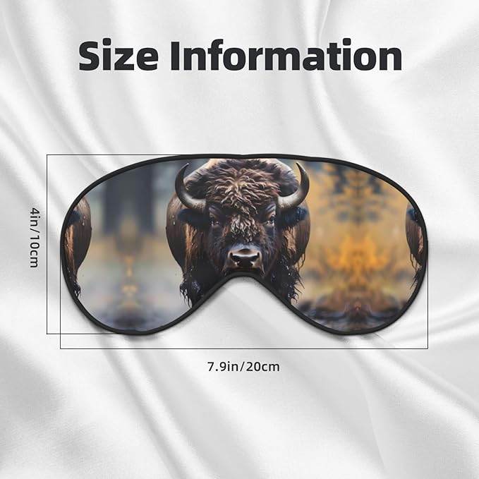 North American Bison Head-Mounted Double-Sided Light-Blocking Sleeping Eye mask to Protect Eyes and Relieve Eye Fatigue