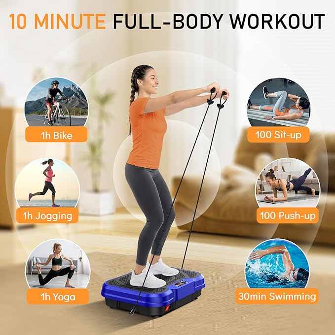 Vibration Plate Exercise Machine, Vibrating Platform for Lymphatic Drainage Weight Loss, 250 Speeds Full Body Workout Vibrated Plates Fitness Platform for Home Women Men