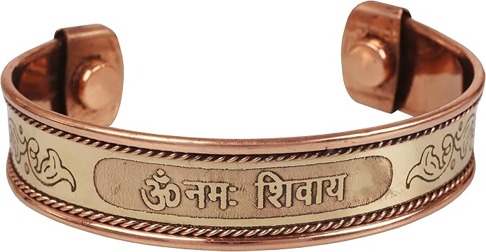 Copper Bracelet Tibetan Style. Hand Forged with Solid and High Gauge Copper for Women Men. Hindu Spiritual Message