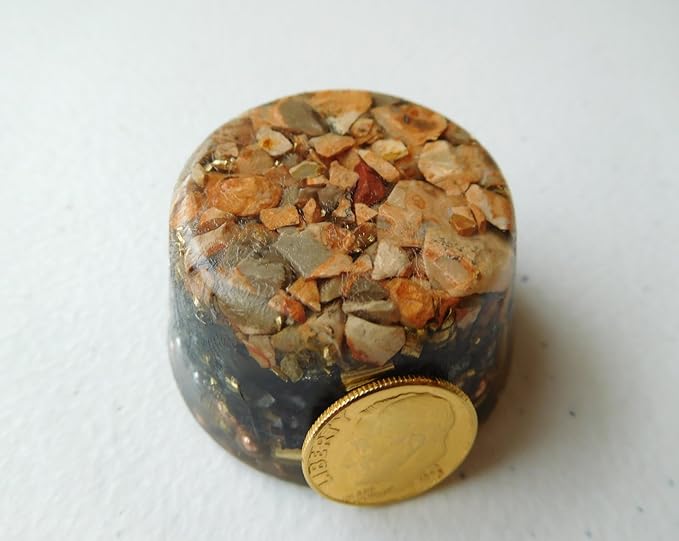 Leopard Jasper Orgone Generator Energy Accumulator 7.83Hz/432Hz/528Hz/Advance Harmonics Many Beautiful Ingredients!! (Leopard Jasper)