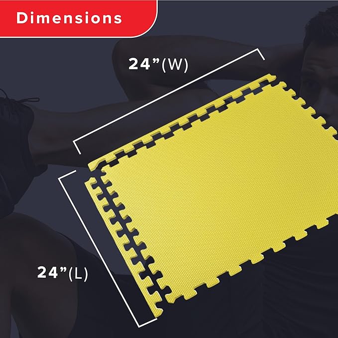 We Sell Mats 3/8" Thick Multipurpose EVA Foam Exercise Floor Mat, Interlocking Tiles, Anti-Fatigue for Home or Gym