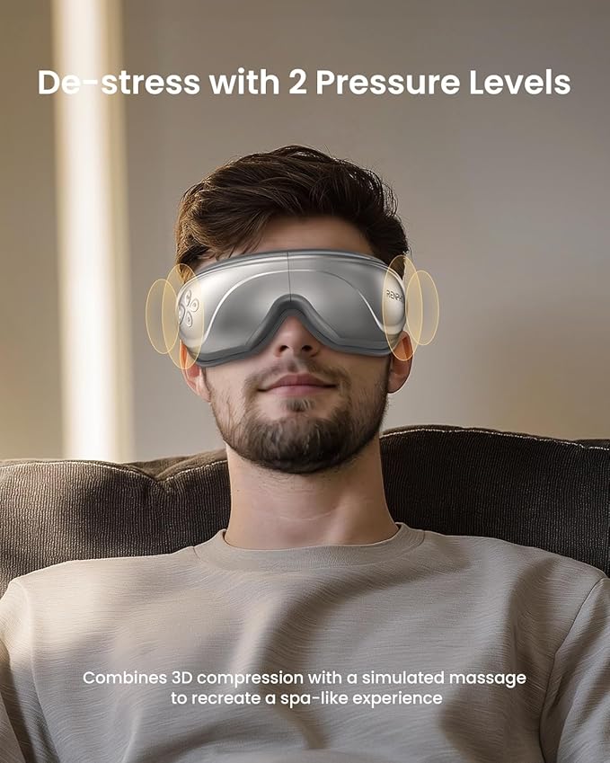 RENPHO Eye Massager with Heat and Cooling, Mothers Day Birthday Gifts for Mom Dad Women Men Heated Eye Mask for Migraine Relief Reduce Strain Improve Sleep Eyeris 2