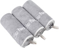 Microfiber Gym Towel Set for Men Women, Super Soft and Quick-Drying Towels for Fitness, Yoga, Cycling, Swimming (Cool Grey, 3 Pack)