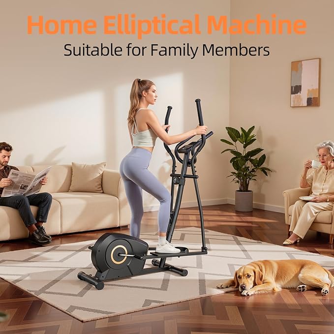 Elliptical Exercise Machine for Apartments and Homes,8 Levels of Magnetic Resistance,15.5-inch Stride Elliptical Machine, and Supports Users up to 400 pounds Elliptical Training Machines;