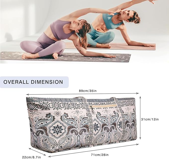 Yoga Mat Bag Yoga Mat Carrier with Shoes Compartment & Wet Pocket Pilates Bag with Zipper Pockets & Yoga Mat Holder Strap Yoga Bags and Carriers Fits All Your Stuff