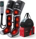 Leg Massager with Heat and Compression, Foot Massager for Circulation and Pain Relief, 3 Timers, 12 Intensity, 6 Modes,3 Heating with Knee Massager,Mother's Day Gifts for Man Woman,Black
