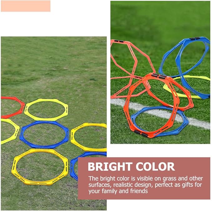 BESPORTBLE 4Pcs Agility Training Equipment, Football Training Circle Adult Soccer Ball Basketball Outdoor Trains for Adults Sports Agility Football Training Ring Ladder Footwork, Multi-Function Agilit