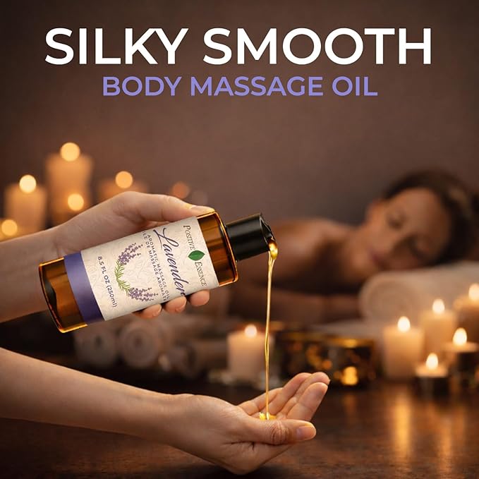 Massage Oil for Massage Therapy – Relaxing Massage Oil Set, Pure Essential Oils for Skin Care, Jojoba, Sweet Almond, Vitamin E – Body Oil Massage