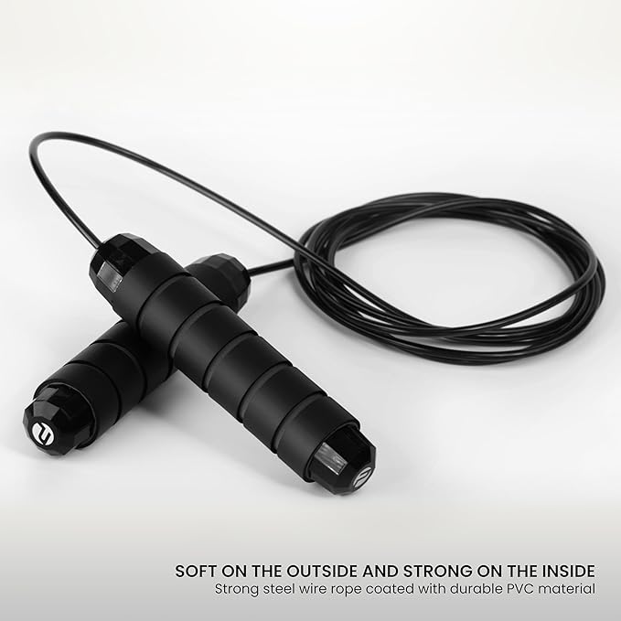Limm Adjustable Jump Rope for Workout - All-Purpose Exercise Jump Rope Kids & Adults Love with Tangle-Free, Comfortable Foam Handles - Best Slimming, Cardio & Endurance Training