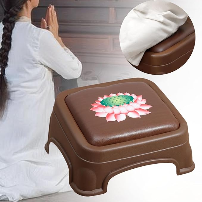 Kneeling Meditation Stool Meditation Bench Prayer Bench Meditation Seat for Prayer, 44.5x56.5x26cm