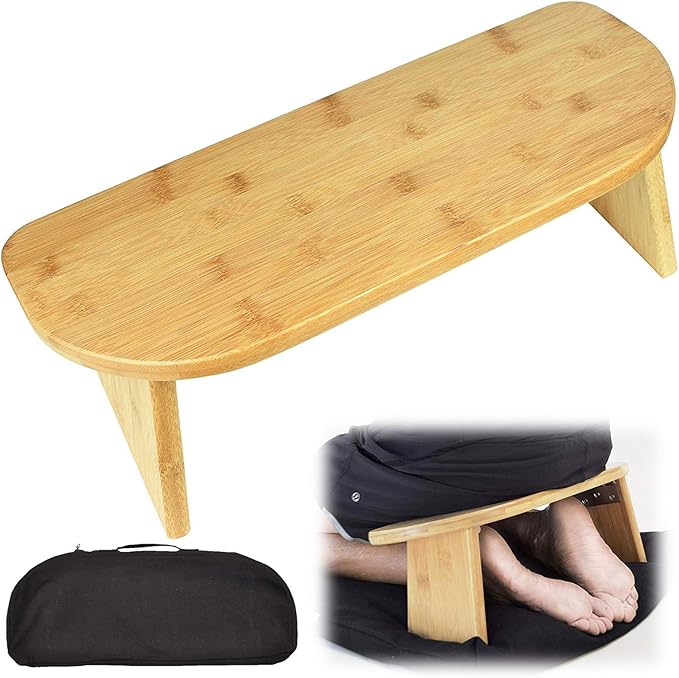 Bamboo Folding Meditation Bench, Meditation Kneeling Stool Bench - Ideal for Vipassana and Transcendental Meditation
