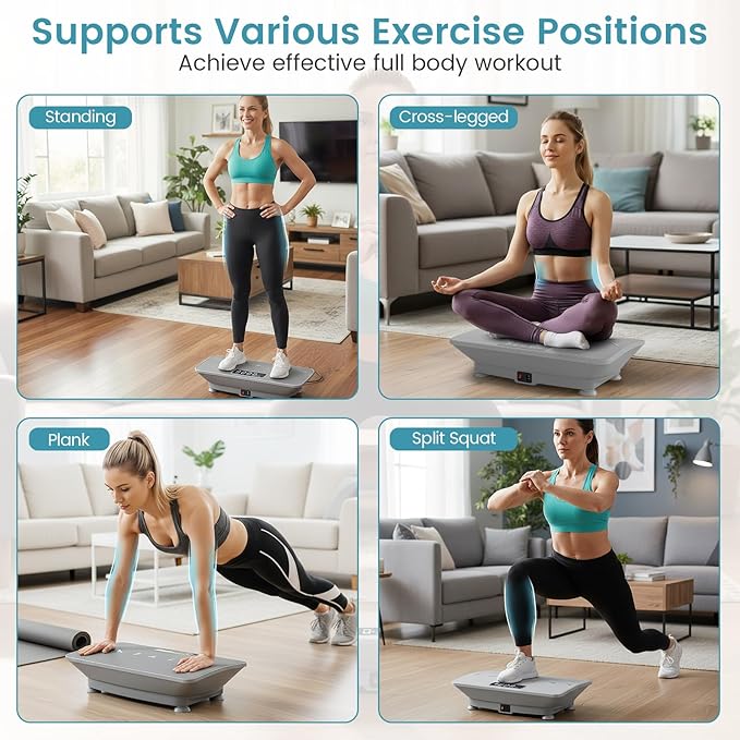 Goplus Vibration Plate Exercise Machine, Vibrating Platform for Lymphatic Drainage w/Remote, LED Display, Home Workout Full Body Shake Board for Weight Loss