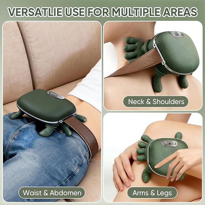 Bionic Neck Massager with Adjustable Heat, Portable Deep Tissue 4D Kneading Electric Shoulder Massager, Compact Design with Soft Silicone Massage Heads for Relaxation and Comfort