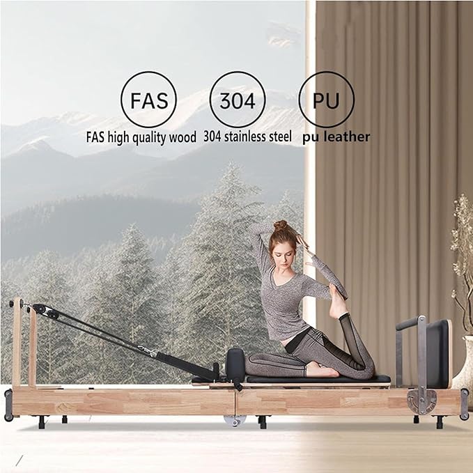 Pilates Stretching Bed, Home Foldable Yoga Exercise Training Bed, Multifunctional Aerobic Core Pilates Fitness Bed