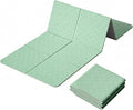 Foldable Yoga Mat 10 mm Thick Extra Wide 72"x28", Non Slip Travel Exercise Pad, TPE Compact Folding Pilates Floor Cushion for Home Gym & Nap, Mint Green