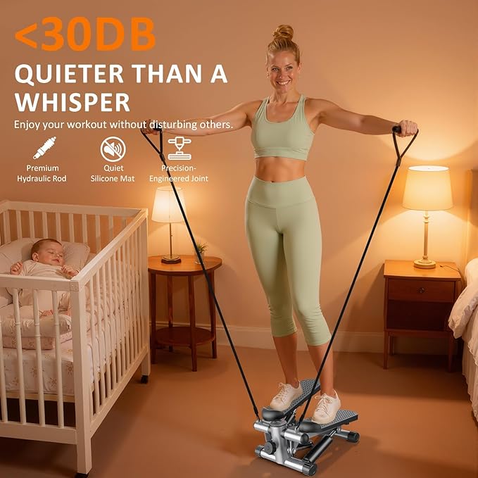 AidolyMini Stepper Machine for Indoor Fitness, Portable Home Gym Stepper for Full Body Workout, 300LBS Capacity