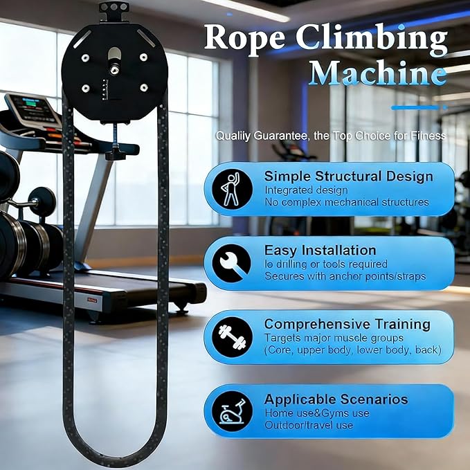 Endless Rope Trainer, Suspension Pulley Cable Machine with Adjustable Resistance, Pull Rope Fitness Training Equipment, for Physical Training