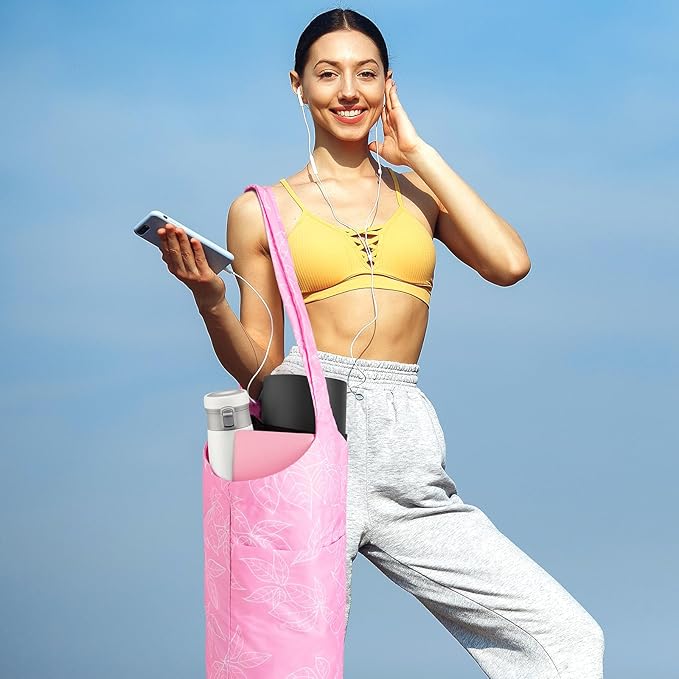 IwIeIaIrI Yoga Mat Bag for Women with Large Size Pocket and Zipper Pocket,Yoga Gifts Accessories with Adjustable Shoulder Strap- Fits Most Workout Stuff