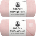 Hot Yoga Towel, 2 Pack Yoga Mat Towel with Grip Dot Non Slip Yoga Towels for Hot Yoga Sweat Absorbent Microfiber Pilates Towel for Bikram Exercise and Fitness