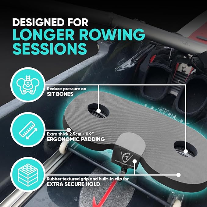 Godfrey Booster Rowing Boat Seat Pad for Men & Women - Anti-Slip Rower Pad for in-Boat, Concept 2, Water Rowers & Rowing Machines