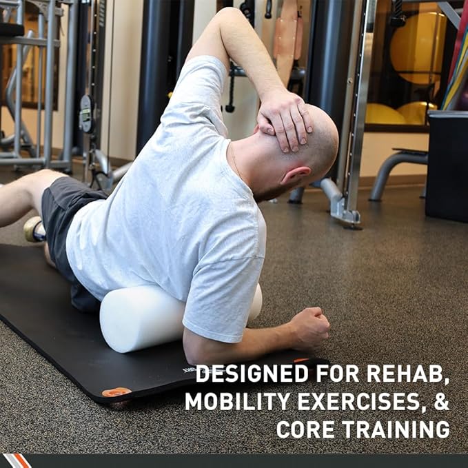 Body Sport Foam Roller, Full Round 6 in. x 18 in. – Lightweight & Durable for Flexibility, Strengthening & Rehab – High-Density Foam for Muscle Reeducation, Spinal Stabilization & Pressure Relief