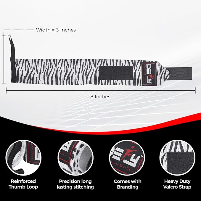 DEFY Fitness Wrist Wraps 18" Professional with Thumb Loops- Premium Quality, Strong Fastening Straps- Men & Women – Best for Weightlifting, Powerlifting,Strength Training