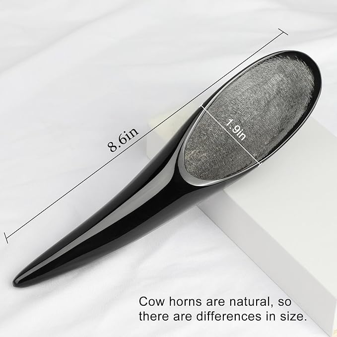 ideayard Body Guasha Scraping Lymphatic - 7.87inch Natural Handcrafted Ox Horn Massage Tool, Back & Legs,Used for Body Sculpting, Muscle Scraping, and Relaxing