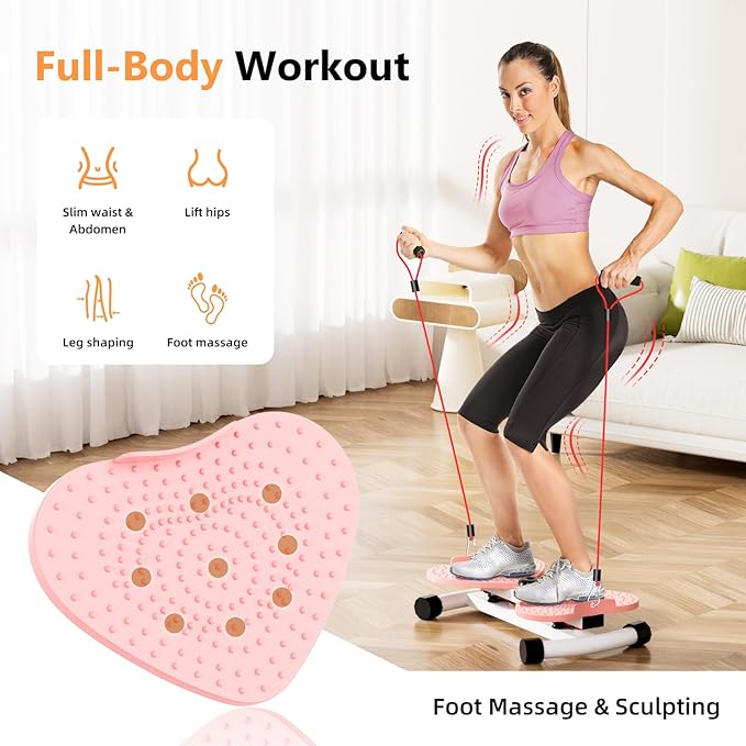 Waist Twister, Ultra-Quiet Ab Twister Machine with 330 lbs Weight Capacity Pilates Board for Women Belly Fat Loss, Noiseless Core Ab Exercise