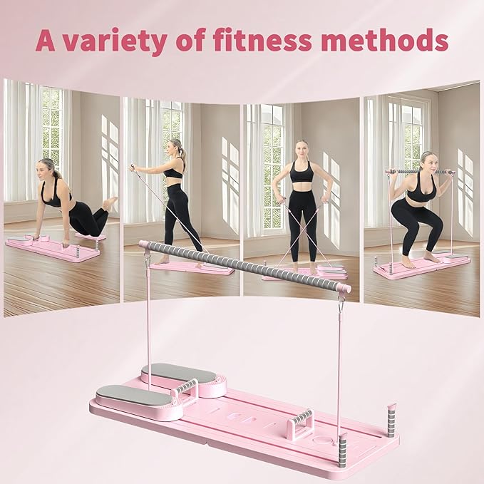 Pilates Board - Pilates Reformer Set, Multi-Purpose Foldable Pilates Reformer Board for Home,11 in 1 Pilates Equipment