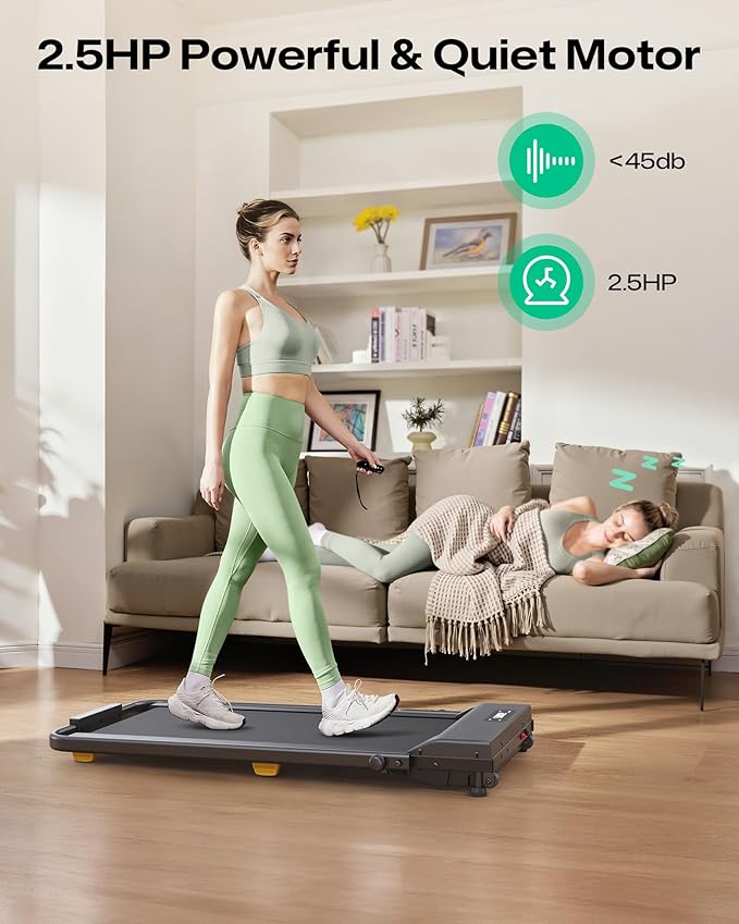 UREVO Walking Pad with Incline, Portable Under Desk Treadmill, 2.5 HP Walking Treadmill Pad for Home and Office, Walking Jogging Running Machine with Remote Control and LED Display