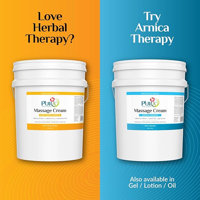 Deep Tissue Therapy 5 Gallon Massage Cream, Professional, Massage Therapy, Unscented, Natural Ingredients, Skin Hydrating, Moisturizing, Muscle Relief, for Bruising, Recovery, Soothing