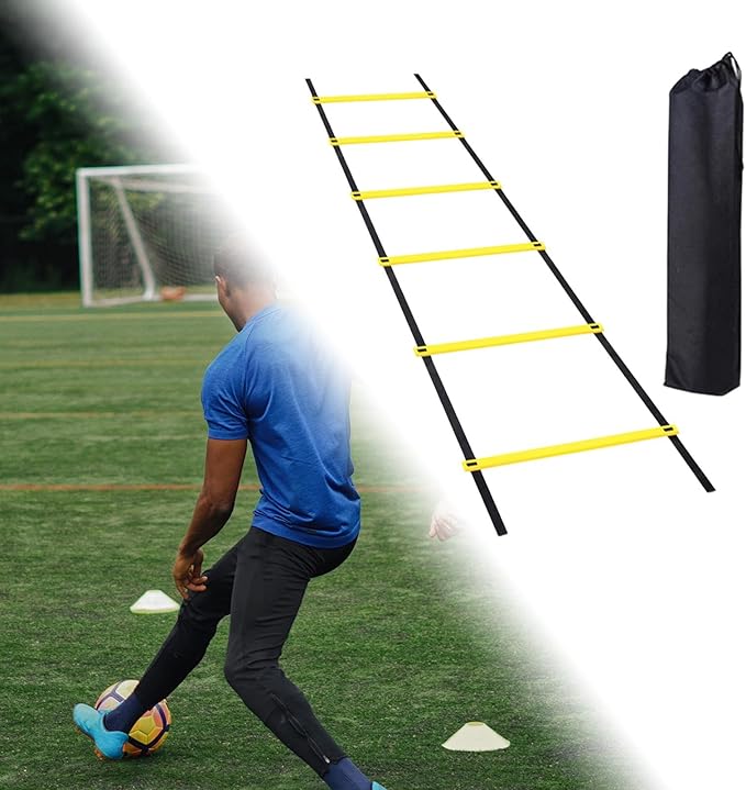 Agility Ladder Football Speed Training Equipment Basketball Soccer Improves Coordination Speed Ladder with Carry Bag for Volleyball Home Gym