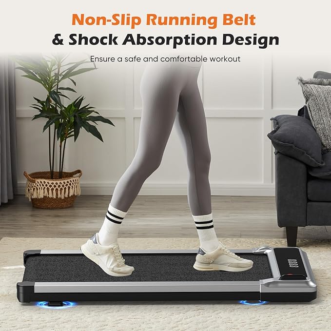 Sweetcrispy Compact Treadmill for Small Spaces, Quiet Under-Desk Walking Pad, Slim & Portable Design for Home Office Workouts, Easy to Store, Ideal for Apartments and Work-from-Home Fitness