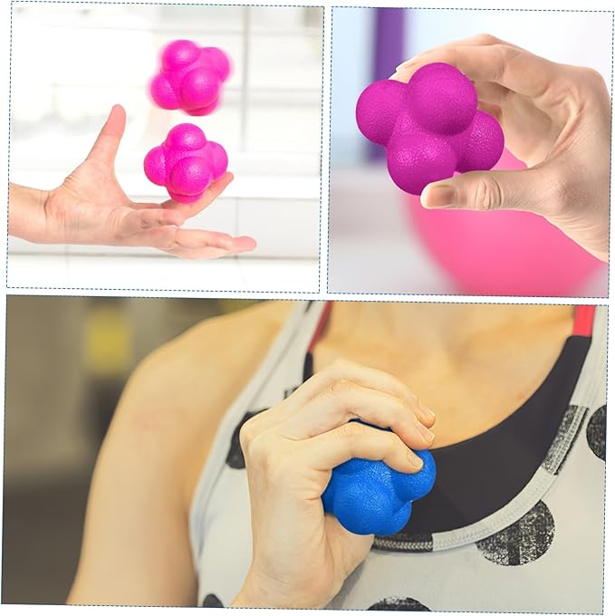 6 Pcs Hexagonal Reflex Balls for Agility Training Colorful Reaction Balls for Sports Coordination Hand Eye Reflex Improvement Suitable for Basketball Soccer Volleyball Football