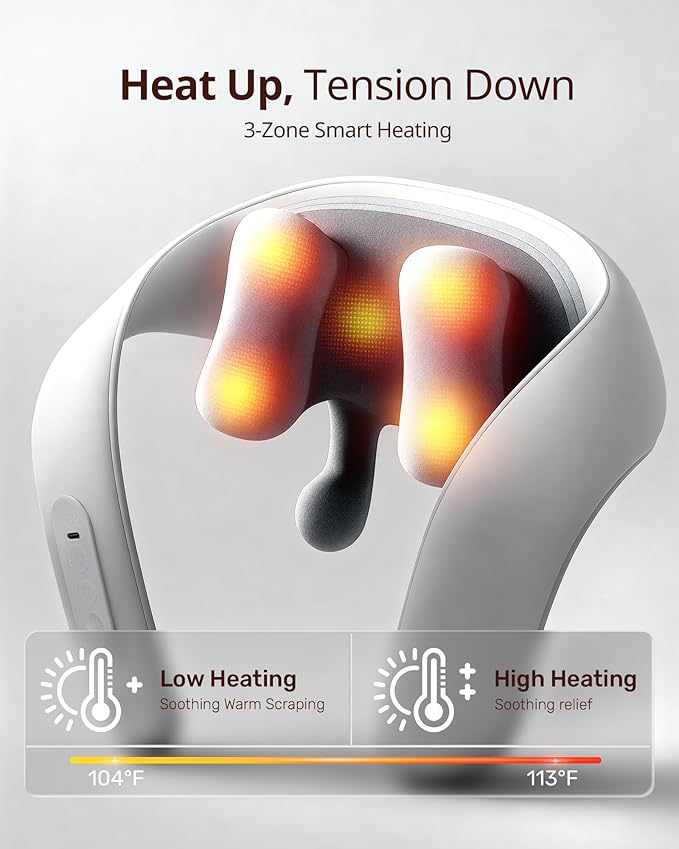 Shiatsu Neck and Back Massagers with Heat, 150 Mins Uses, 4 Modes & Adjustable Massage Head, Electric 3D Deep Tissue Kneadin for Shoulder, Leg, Muscle Soreness, Pain Relief, Relaxation for Women, Men